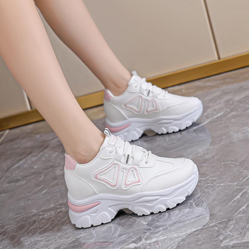 Spring Autumn Women Round Toe Lace Up Casual Sneakers Fashionable Comfortable Running Shoes For Daily Leisure Walking