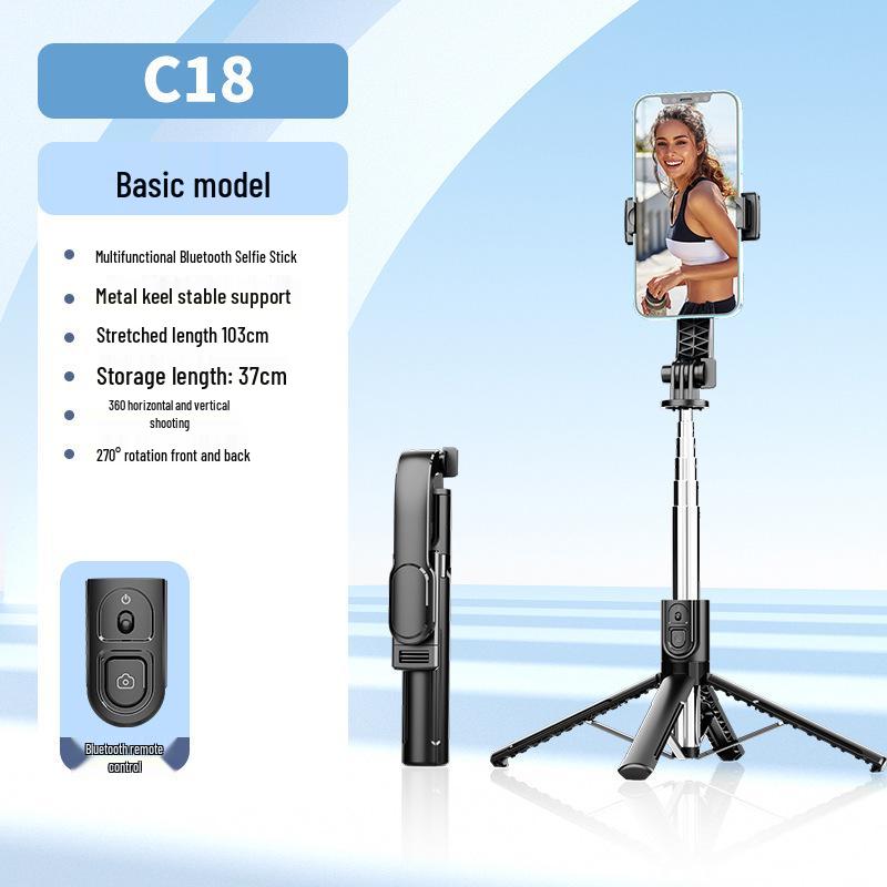 Bluetooth Selfie Stick Tripod with Beauty Fill Light & Remote Control for Live Streaming