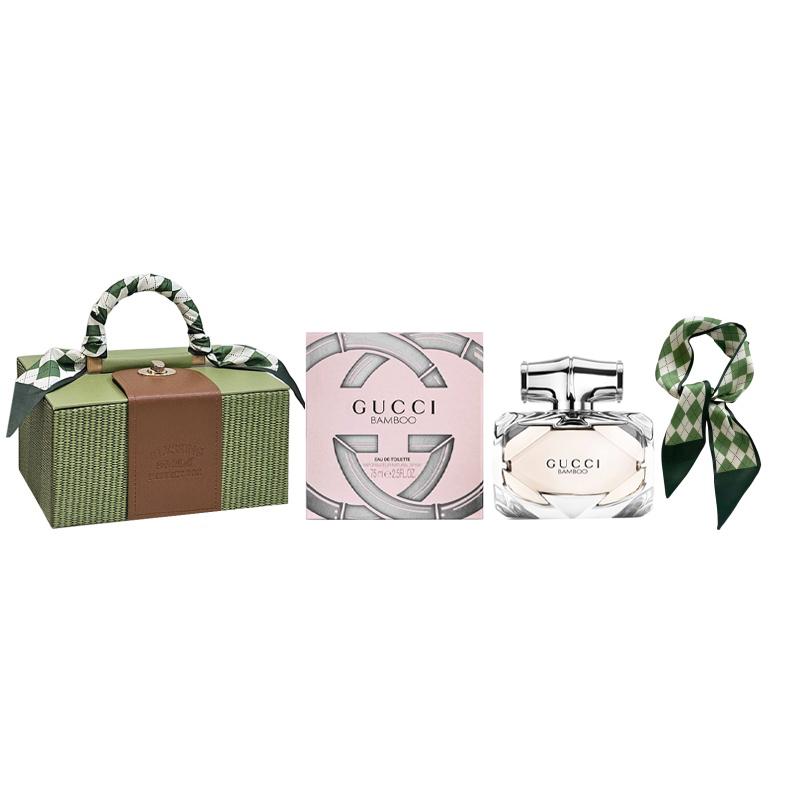 Gucci Bamboo Rhymes Eau de Toilette Gift Box Set Floral Eau de Toilette EDT Birthday Gift Cosmetics Bamboo Rhythm Eau de Toilette 75ml + Ribbon