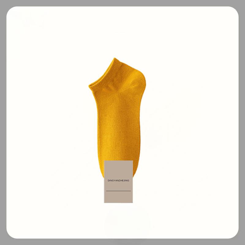 

Мужские летние носки из чистого хлопка, дезодорирующие, дышащие, влагоотводящие, антибактериальные, низкие однотонные носки-следки 1 pair имбирный