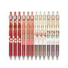 Maydahui Red Rose Knock Ballpoint Pen 0.5mm Black Ink 12 Pieces Stylish Flower Gel Easy Write Stationery Office Party Supplies Gift
