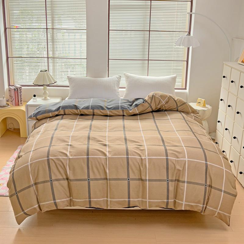 1Pc Abstract Geometric Duvet Cover 100% Cotton Triangle Striped Patterned Quilt Cover with Zipper and Ties Queen Size Bedding