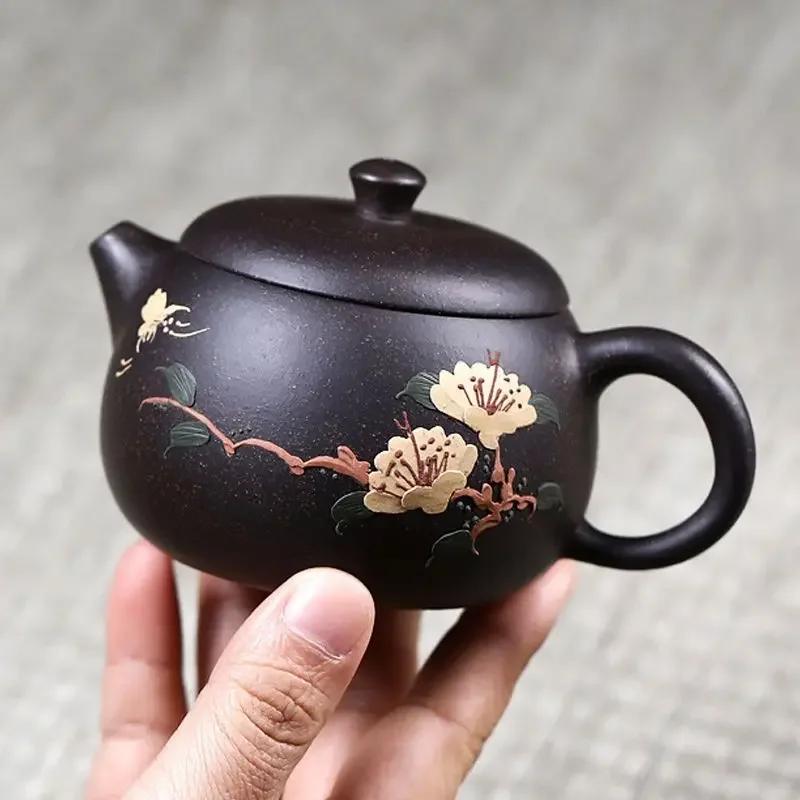 Yixing Handmade Purple Clay Teapot Hand Painted TeaSet Cup Drinking Utensil Kettle Tea Set