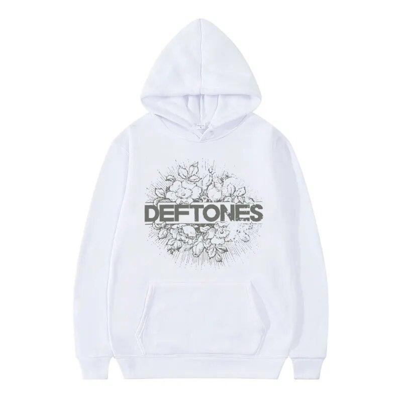 Mote Punk Metal Rock Band Deftones Hettegenser Blomster Burst Print Sweatshirt Unisex kvinner Vintage Casual Pullover Streetwear Par