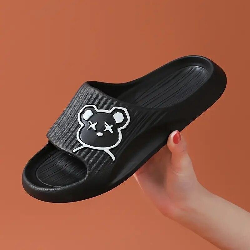 Women's and Men's Fashionable Cartoon Flip Flops, Soft and Thick Soled Non Slip Sandals for Indoor and Outdoor Use, Beach Slippers New Model