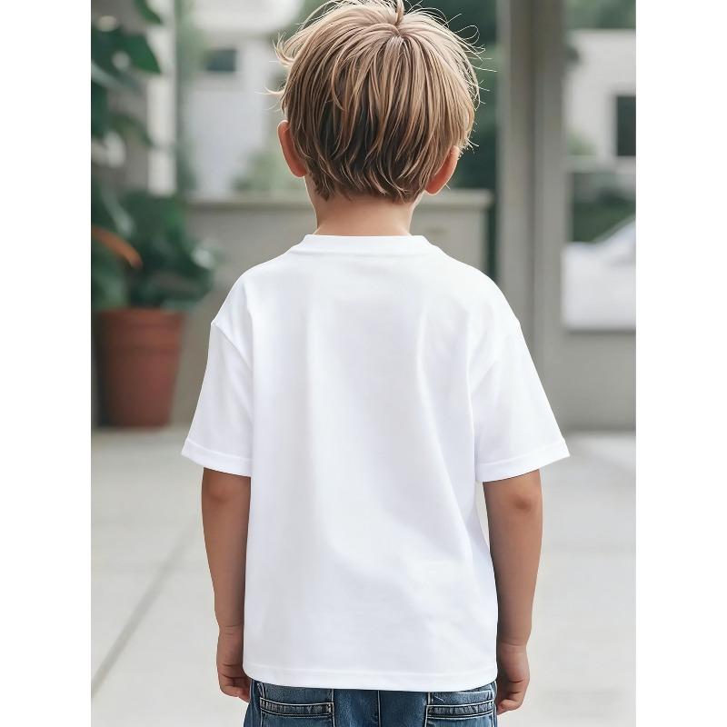 European Sizes Kids' Vintage Cartoon Graphic T-Shirt | Casual Crew Neck, Slight Stretch Fabric, Perfect For Summer And Everyday Wear