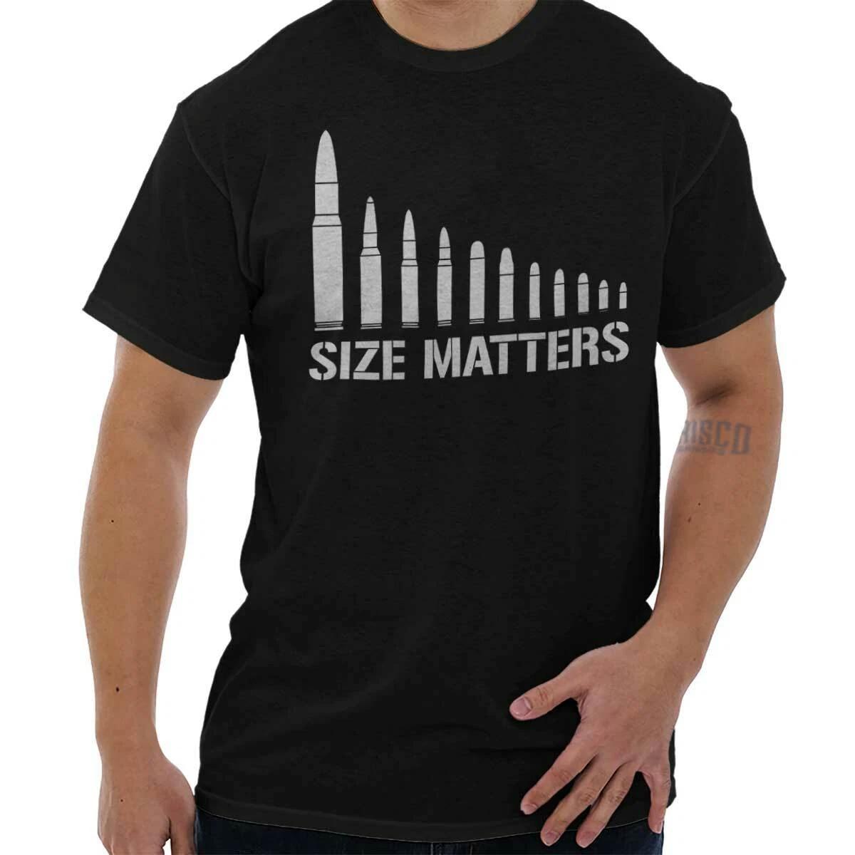 Size Matters Guns Bullets Funny Hunting 2A Womens or Mens Crewneck T Shirt Tee M