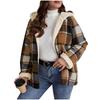 Ladies' Loose Comfortable Casual Fashionable Zipper Hooded Plaid Printed Jacket