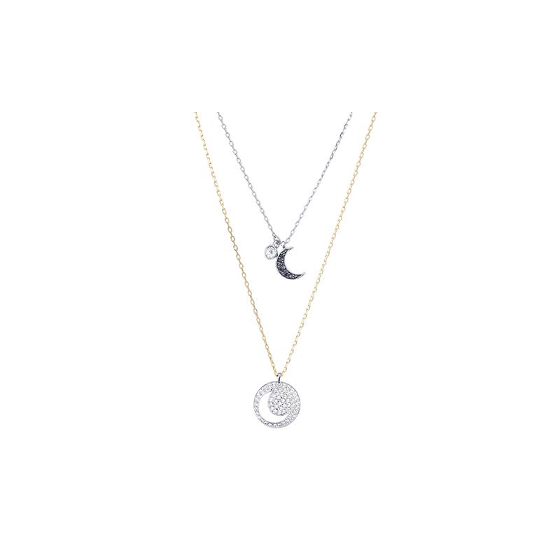 Swarovski Crystal Wishes Moon Pendant Set Imitation Crystal Necklace Women s 5272242