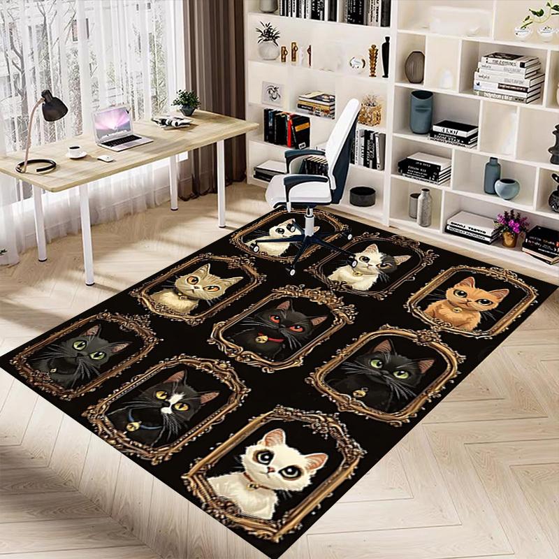 1PC Cat portraits Extra Large Non-Slip Floor carpet, Office, family, bedroom, Studio - Large Area Rug Indoor Rugs, Vibrant Colors-W263