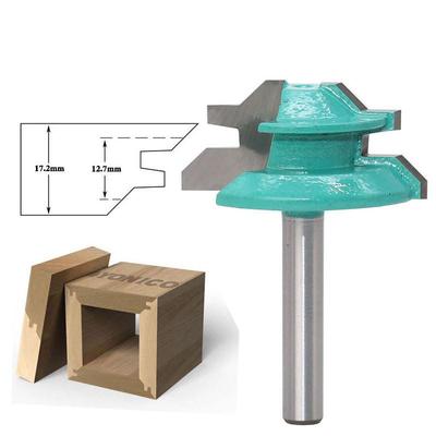 Middle Lock Miter Router Bit - 45 Degree 6mm 1/4 Inch Shank Tenon Cutter for Woodworking Tools