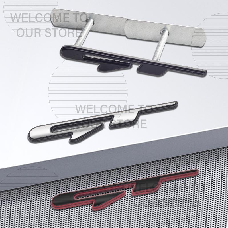 Car Decor Metal GT Line Lettering Front Grille Emblem 3D Sticker For Kia Kona Stonic Sorento Optima K5 Morning Rear Trunk Decals