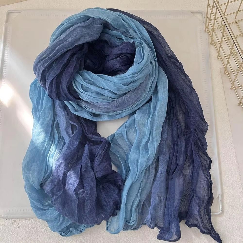 Bohemian Gradient Texture Scarf Warm Bandana Shawl Wraps Multifunction Long Hijab Scarf Travel