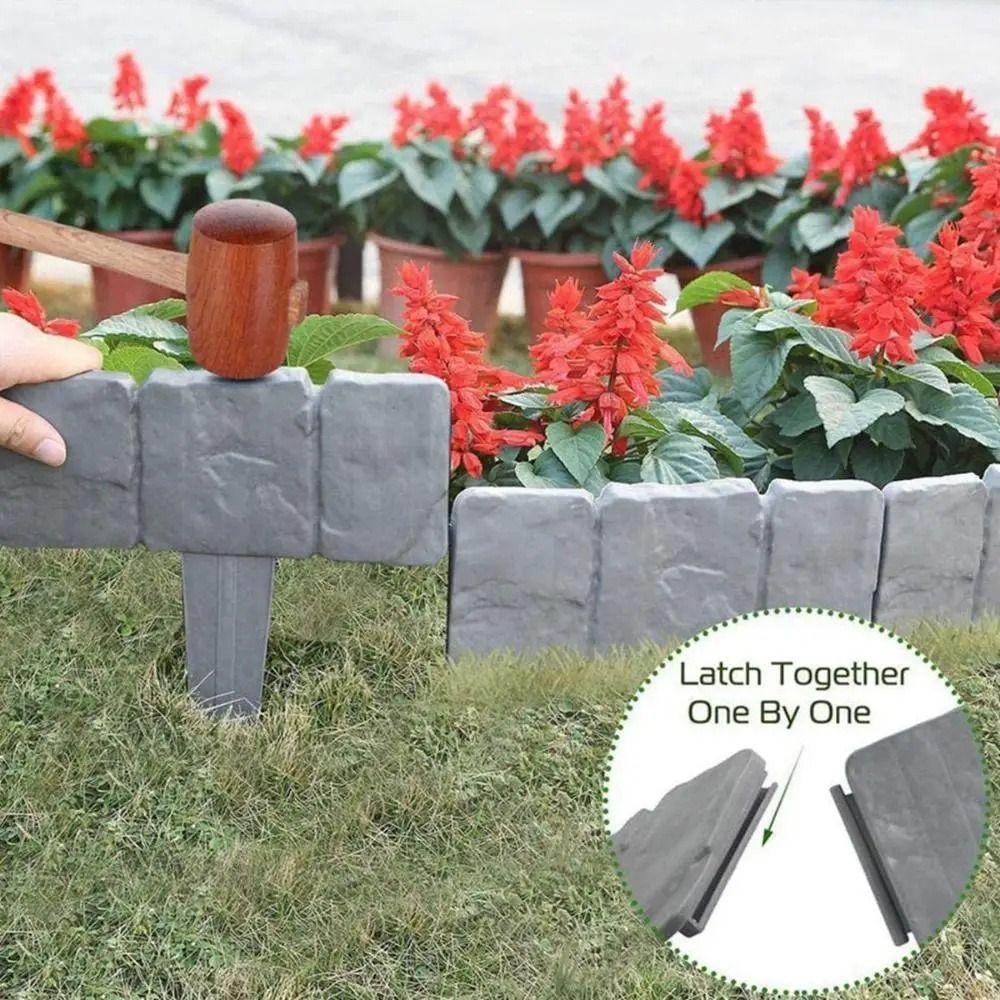 10Pcs Moisture-resistant Corrugated Fence Weatherproof Flower Bed Edging Fence Garden Decoration