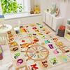 Beige Educational ABC Play Rug, Washable Non-Slip Learning Mat with Animals Shapes, Fun Playroom Carpet for Kids Toddlers
