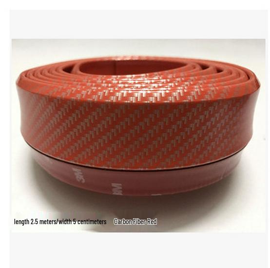 Universal Carbon Fiber Pattern Front Lip Rubber Strip – Anti-Collision Car Modification