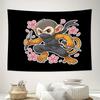 Ninja Tapestry Wall Hanging Anime Japanese Samurai Decor Room Aesthetic Vaporwave Dark Academia Tapestry Bedroom Decor