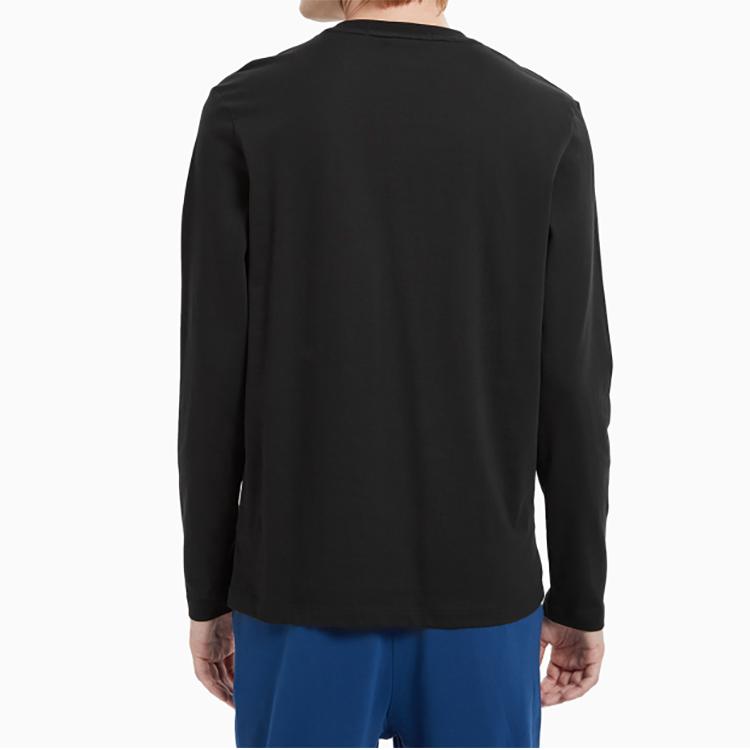 Calvin Klein Logo Cotton Crew Neck Long Sleeve T-Shirt Men Tops Black J319613-BEH