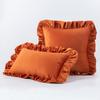 Ruffled Edge Minimalist Solid Color Velvet Pillow Cover For Home Decor Sofa Bed Throw Cushion Window Seat Lumbar Support Pillow Case