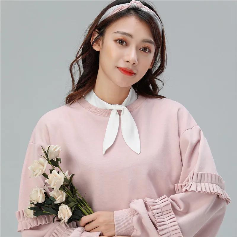 Perfect Match Fashion Bowknots Fake Collar Tie Ladies White Shirt Detachable False Collar Lapel Blouse Top Decor Clothes Accessories