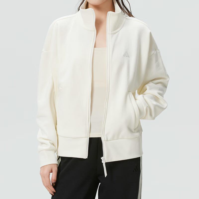 Adidas Knitted Sports Windbreaker Stand Collar Jacket Women Jackets KS2829