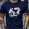 Men's Summer Short Sleeve T-Shirt Vintage Compass Pattern Design Fashionable Elegant Top Breathable Round Neck Men's Clothing