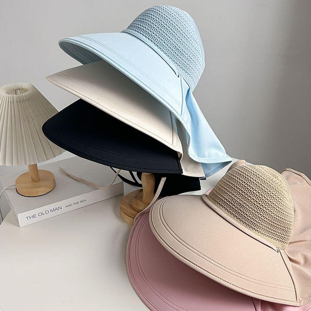 Elegance Large Brim Sun Hat Foldable Summer Fisherman Cap Fashion Wide Brim Sunhat  Outdoor