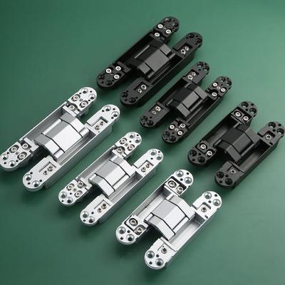 Heavy Duty 3d Adjustable Invisible Folding Pivot Concealed Hinge 180 Degree Three Direction Adjustable Hidden Door Hinge