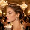 Elegant Zirconia Teardrop Earrings - Retro Court Style for Women