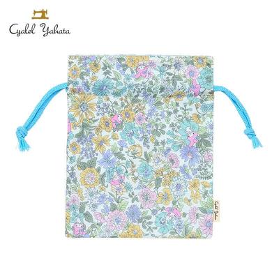 Sanrio My Melody Liberty Fabrics Drawstring Bag Blue (Flower) NEW
