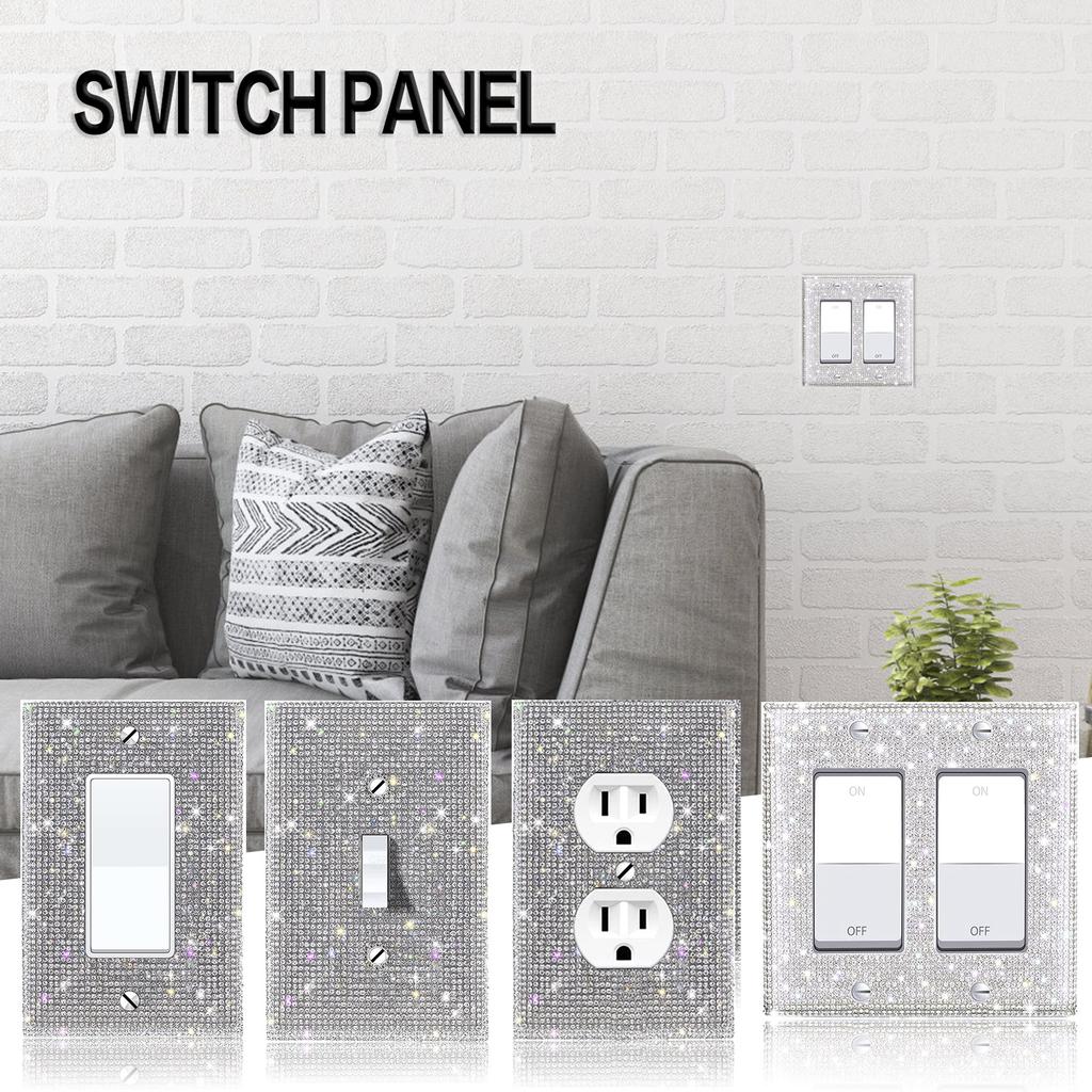 Switch Panel Diamond Sticker US Standard Wall Plate Cover Rectangle Sticker