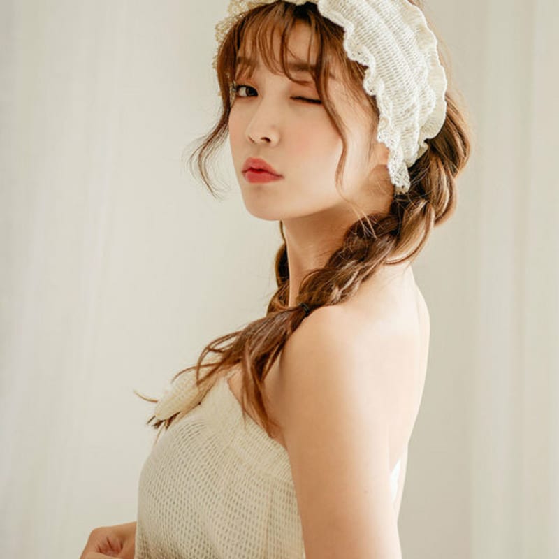 

LUNALUZ STUDIO Женская модальная вафельная повязка для умывания (2С) light beige free