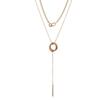 Long Chain Necklace Fashion Trend Long Strip Pendant Niche Design Double Ring Collar