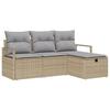 VidaXL Ensemble de Canapés de Jardin 4 Pièces avec Coussins Beige Rotin Poly 3360481