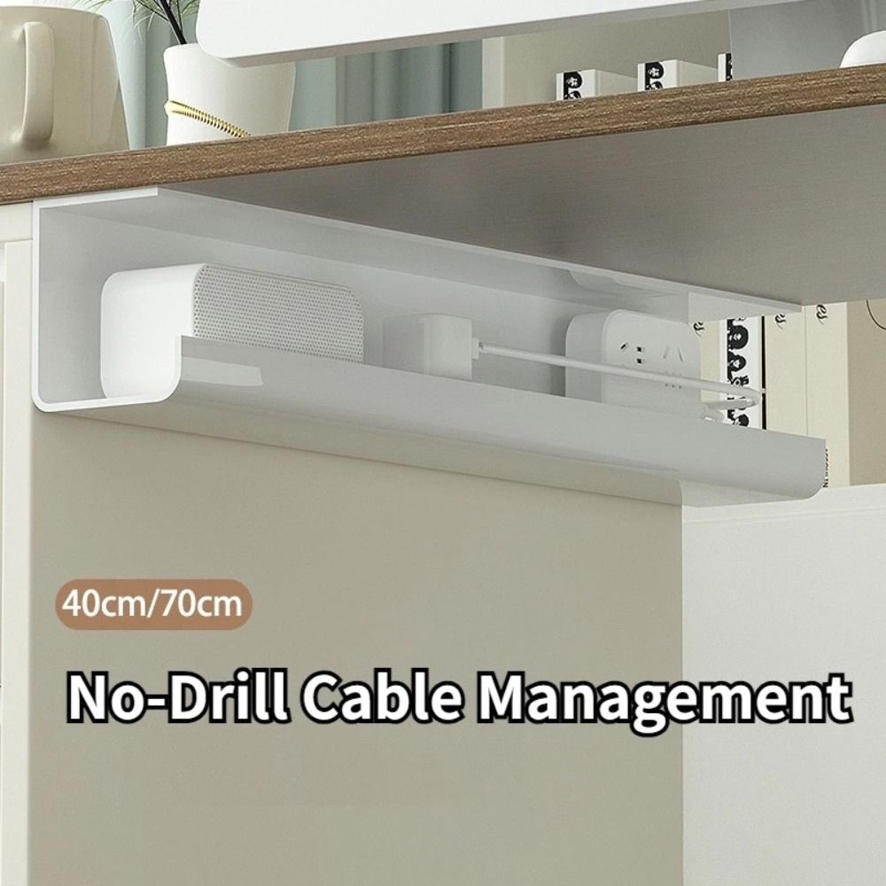PVC Under Table Cable Organizer Space Saving Office Wire Organizer Holder  for Home Office