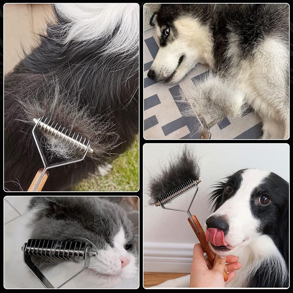 AIDIYA Dog Cat Hair Pet Hair Tangle Loose Hair Removal Stainless Pet Removes Shedding Hair and Suitable for Dogs and Long and Short Hair & Comb, Comb,