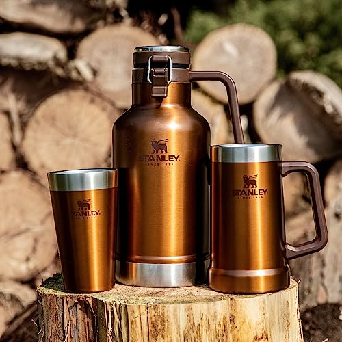 STANLEY Stackable Vacuum Pint, 0.47L, Maple, Vacuum Insulated Tumbler, Stainless Steel, Keeps Coffee Hot or Cold, Beer, Outdoor Activities, Sports, Di