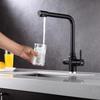 ULA Filtered Kitchen Faucets Hot and Cold Drinking Water 3-ways Filter Kitchen Sink Mixer 360 Rotation Taps