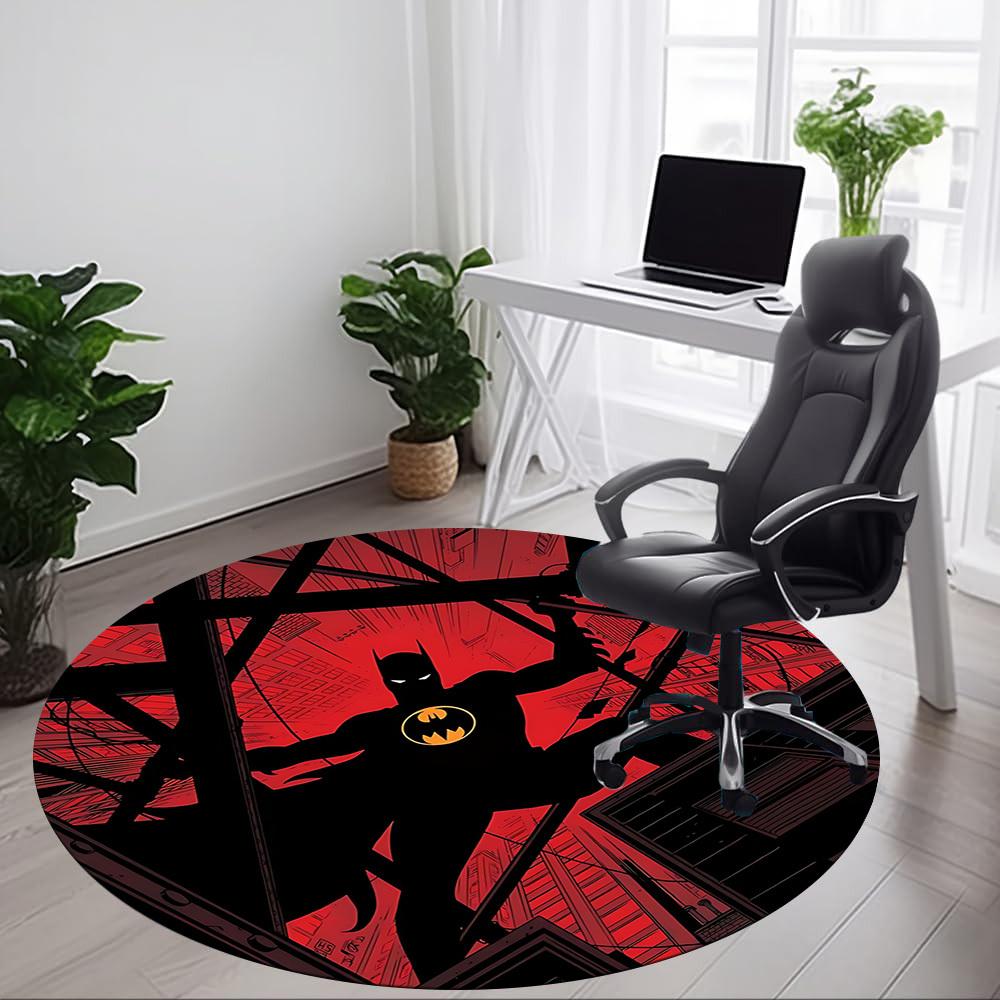 1pc Batman Gotham Office Round Area Rug, Under Office Chairs Bedroom Living Room Home Decor, Room Deco, Available In Various Sizes