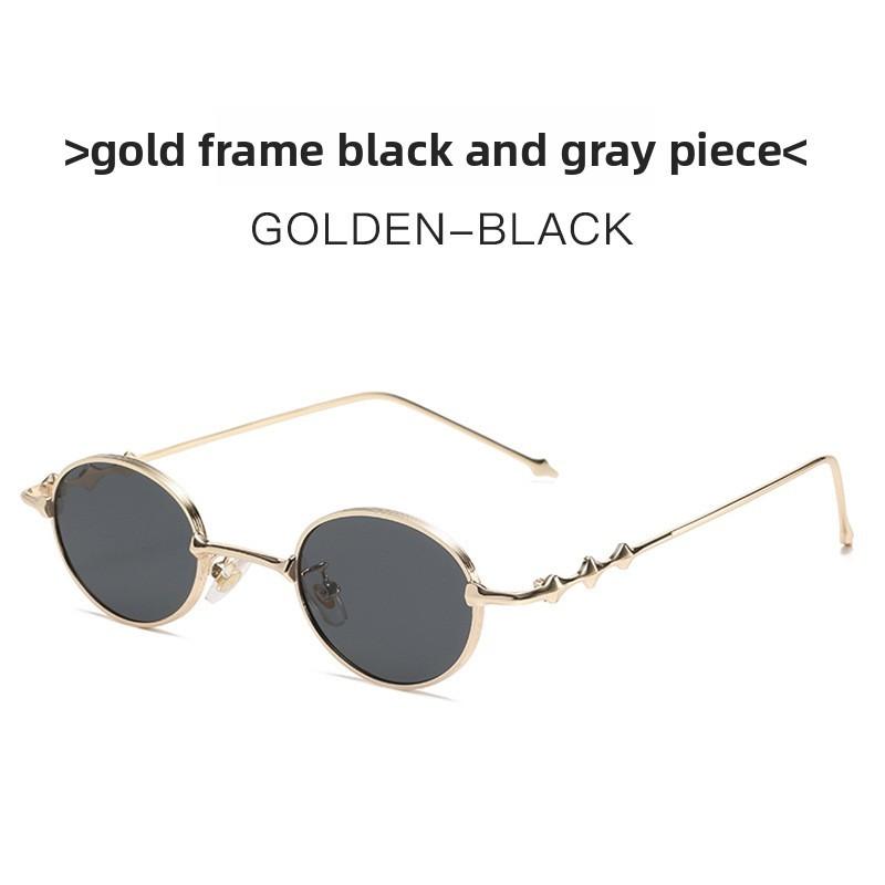 

Круглые металлические очки Gm с серыми поликарбонатными линзами для повседневных и элегантных летних выходов GoldFrameBlackGray