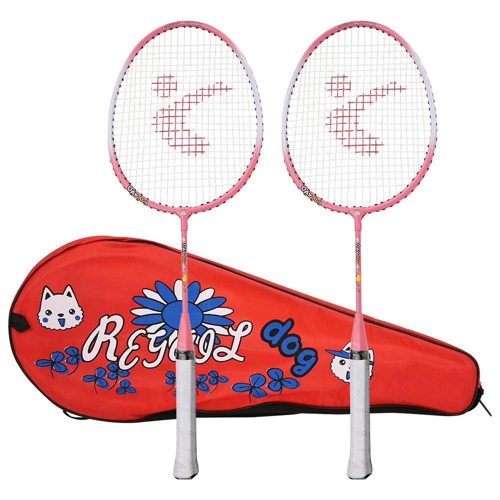 A Pair Aluminium Alloy Cartoon Children Badminton Racket Outdoor Sports Leisure Toy