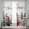 Christmas And Winter Trees Curtains For Living Room Bedroom Home Decoration Window Voile Tulle Curtain Drapes