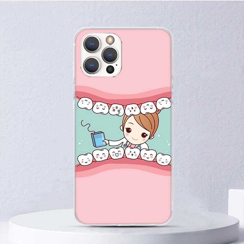 Wisdom Teeth Dentist Tooth Soft Case For iPhone 16 17 Air 16E 15 Plus 11 12 13 Mini 14 Pro Max Phone Cover Apple 7 8 SE Coque Fu