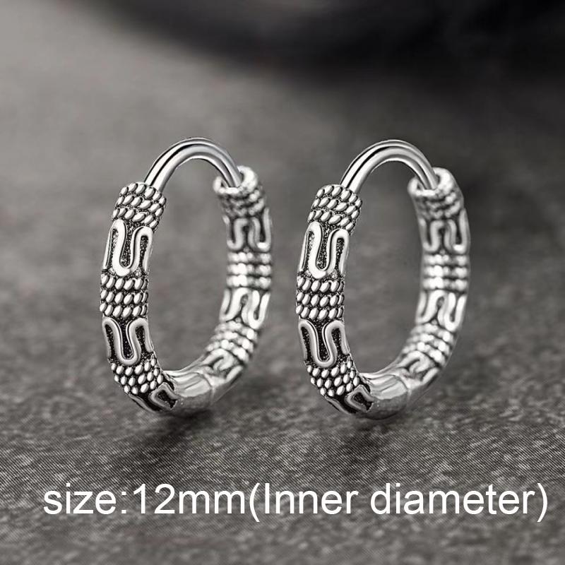 1 Paar Mehrstil Nicht verblassende Kleine Runde Creolen Für Männer Frauen Edelstahl Gotisch Retro Ohrring Ohrbügel Schmuck