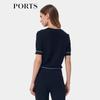 PORTS Women's Color-Block Jacquard Knit Top