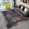 3D Basketball Cour Cartoon Area Rug Large Carpet Rug for Living Room Bedroom Sofa Playroom Doormat Decor Kids Non-slip Floor Mat