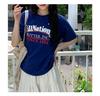 2024 Korean Casual Letter Print Slim Fit Cotton T-Shirt for Women – Short-Sleeved and Stylish