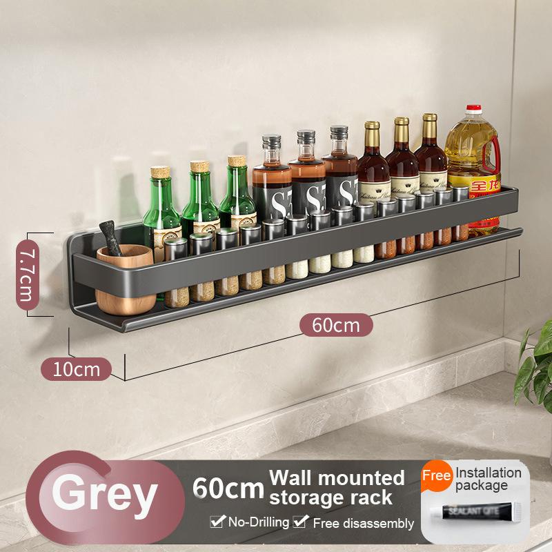 No Drilling Bathroom Shelf Shelves Wall Mounted Shampoo Spice Storage Rack For Kitchen Holder Bath Organizer Accessories