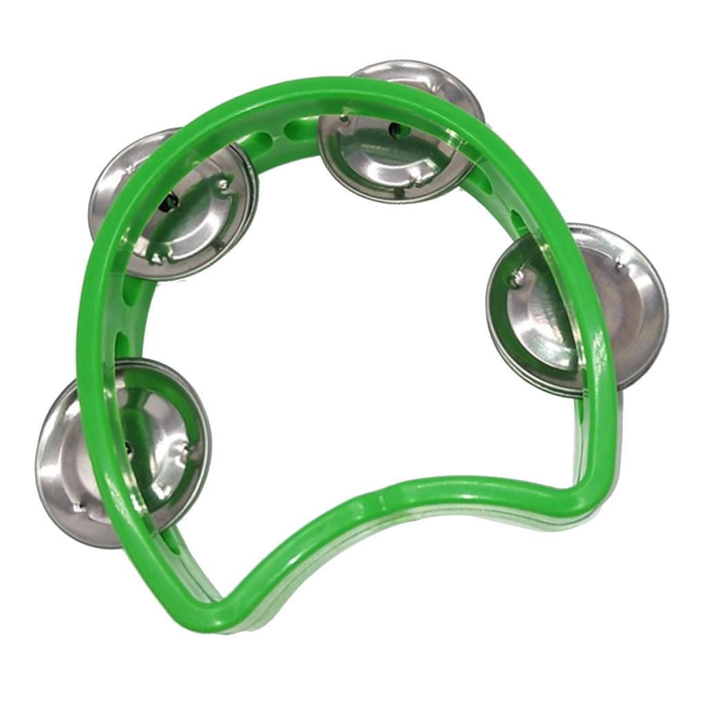 Tambourine Plastic Handheld Percussion 4 Bells Kids Musical Rhythm Instrument for School Party