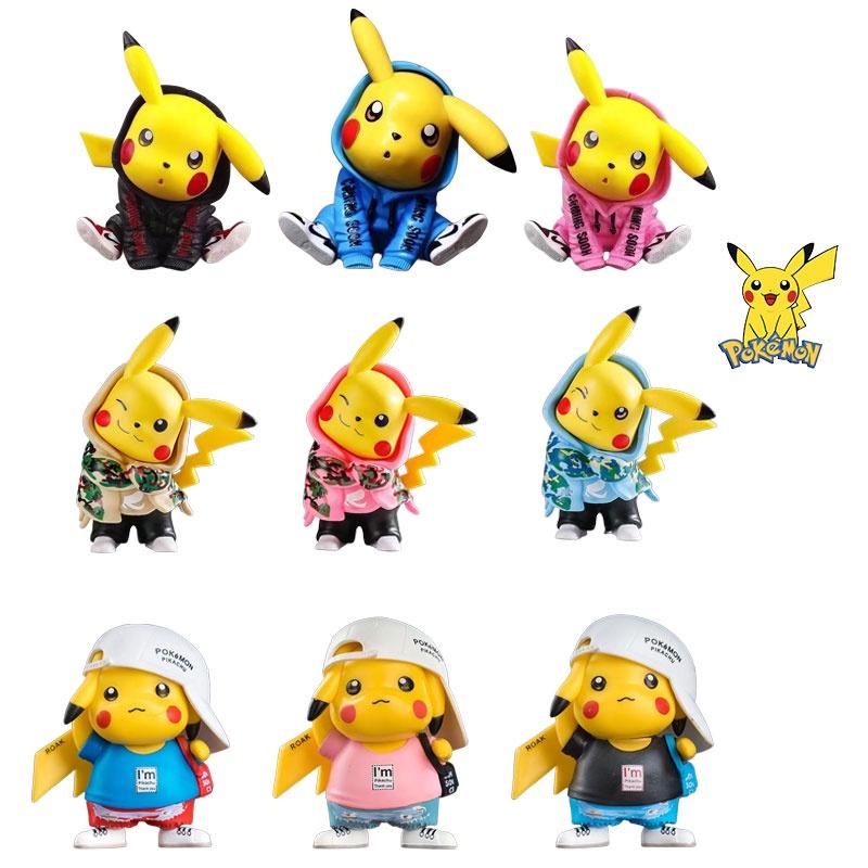 Pikachu Auto Dekoration Camouflage Outfit PVC Actionfigur Modell Kuchen Dekoration